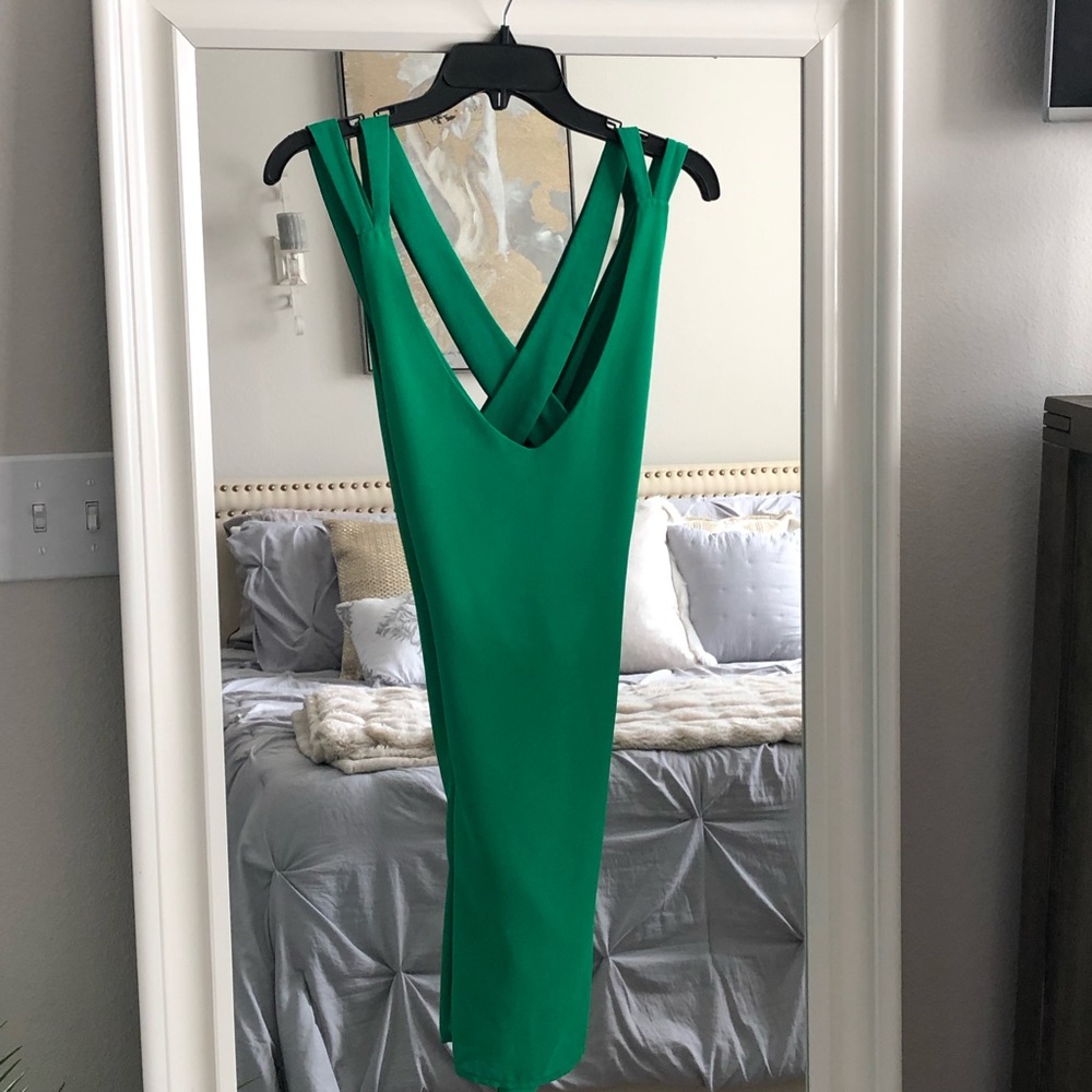Naked zebra green dress SZ S